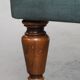 Fauteuil Chesterfield bleu en cuir de vachette de style anglais