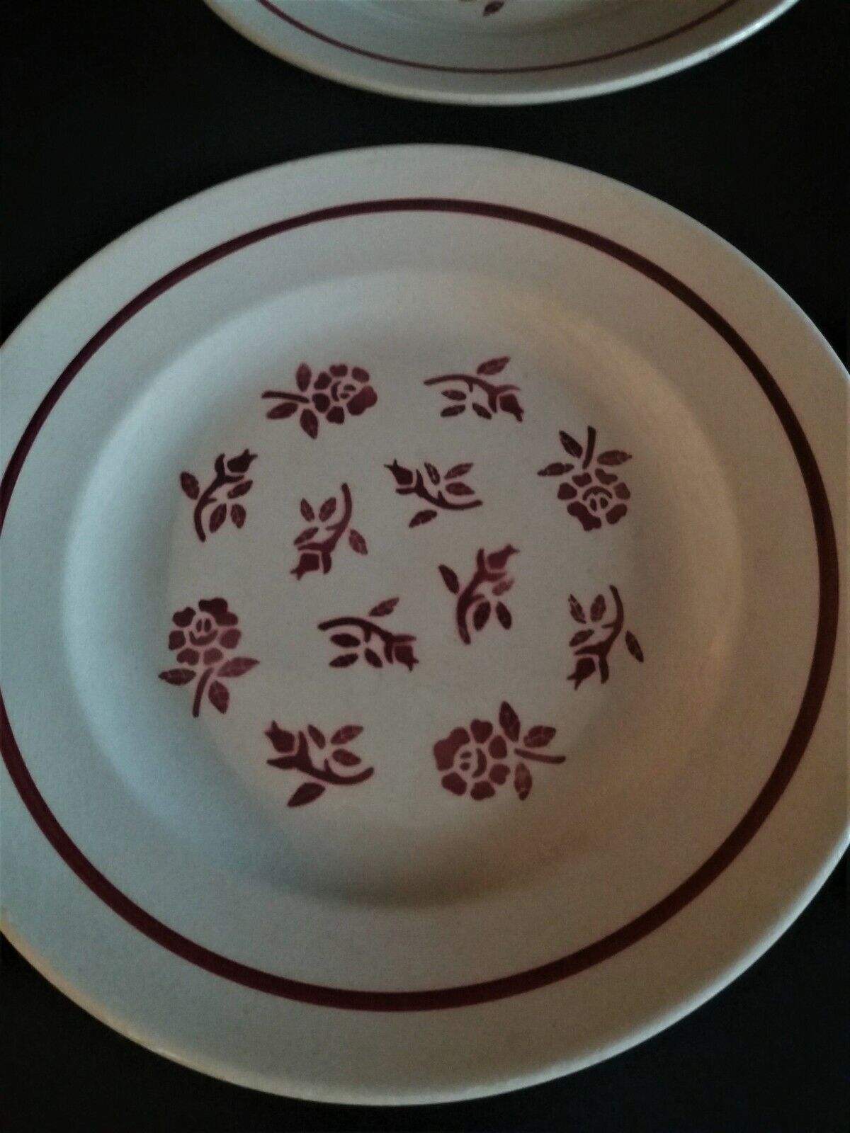 Series of six Pexonne earthenware dessert plates model Algiers