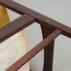 Vintage Design Teak Wooden Dining Chairs with Honey Yellow Corduroy Fabric