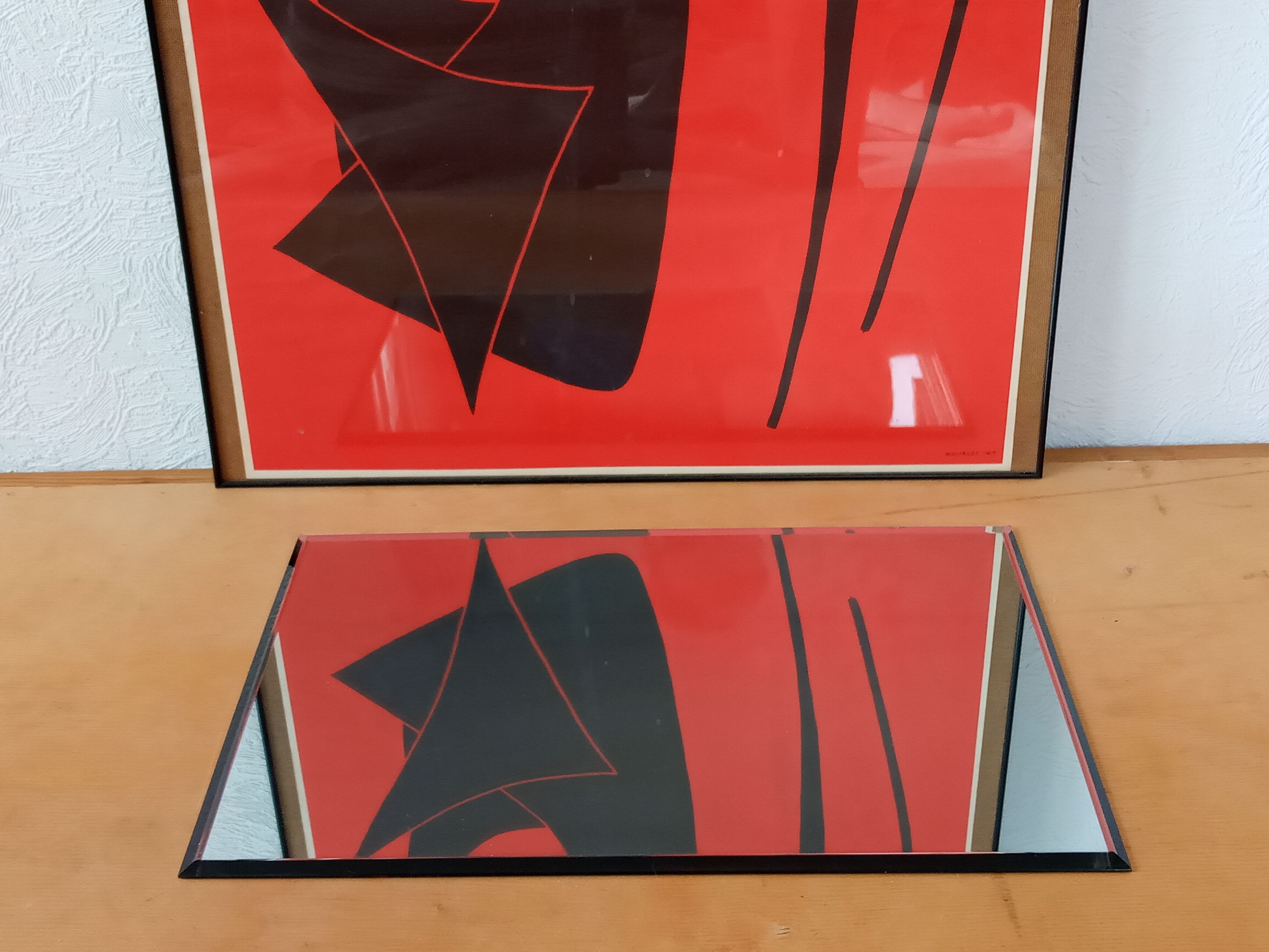 Bevelled mirror to lay 42x29cm