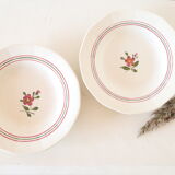 Set of 4 hollow plates Sarreguemines Armelle pattern, vintage