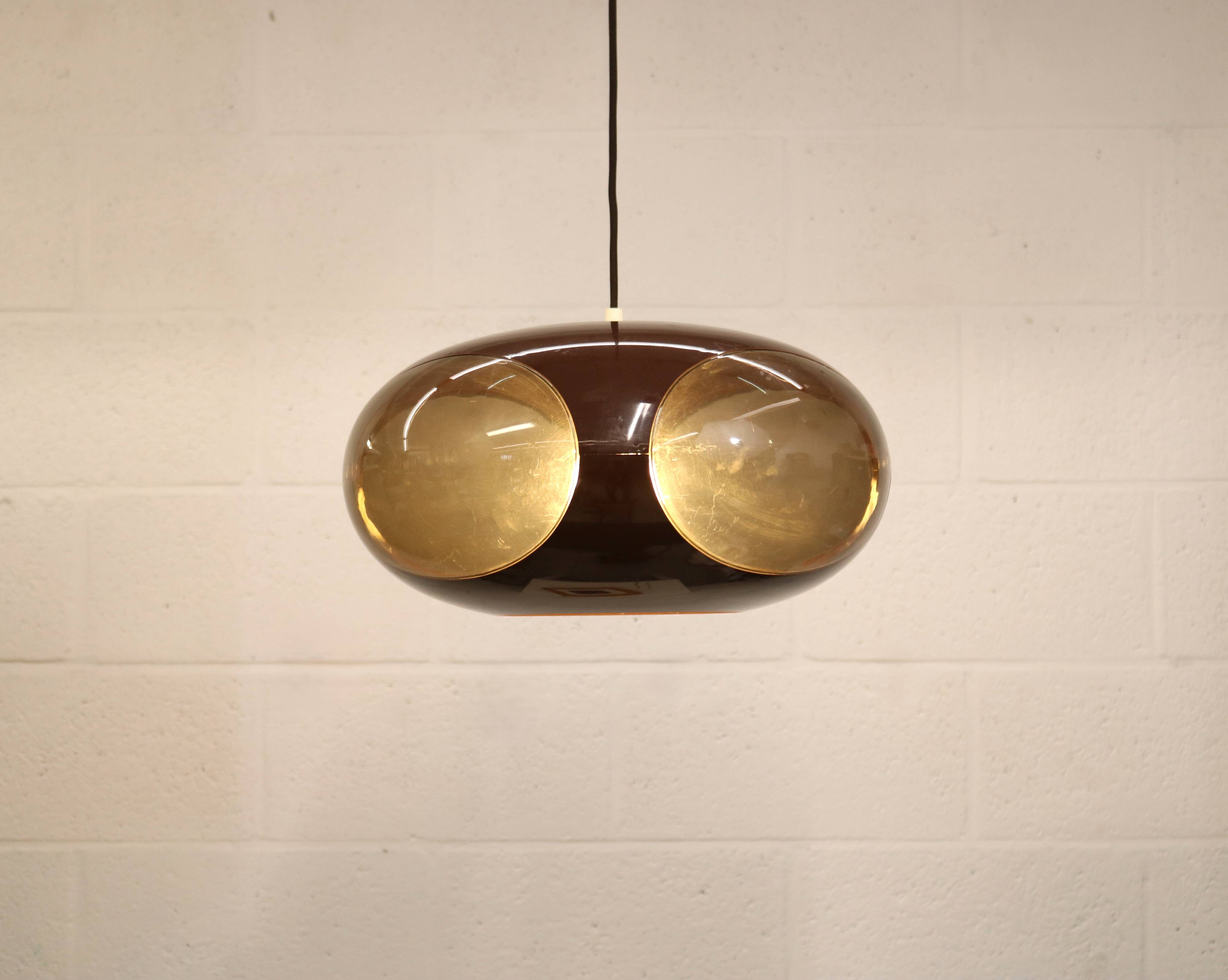 Space age bug eye ufo lamp *** Massive Belgium *** chocolat brown colour **