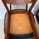 Set of 6 teak and black imitation leather chairs, Scandinavian design from the 70s vintage