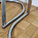 Ensemble de 3 tabourets de bar vintage en acier chromé, design Mirima France, années 70, 84 cm