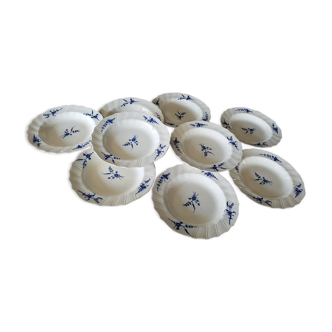 Lot of 8 hollow plates made of English porcelain