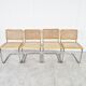 Set of 4 vintage Marcel Breuer Cesca chairs, made in italy, 1970s