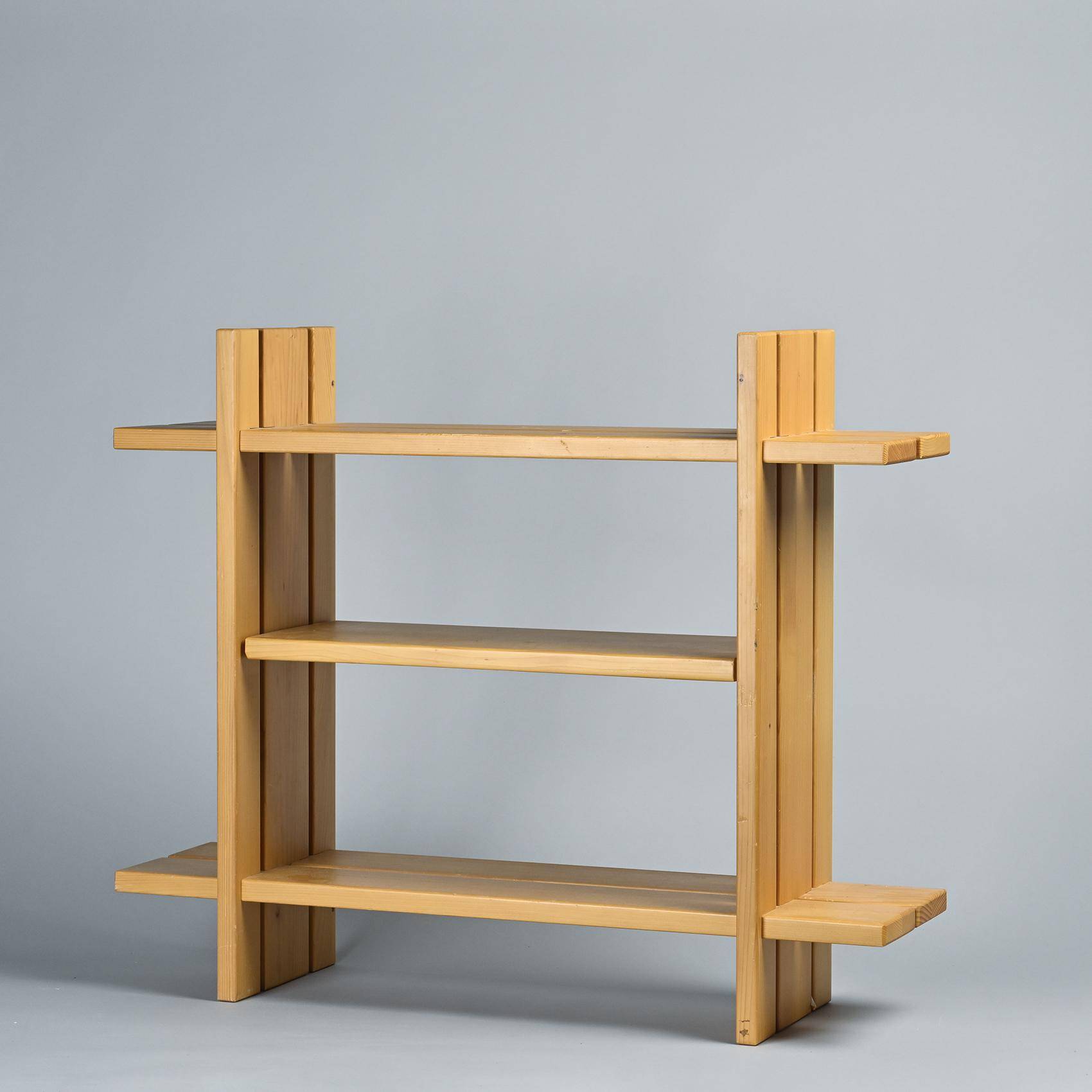 Solid pine shelf, Les Arcs France circa 1980