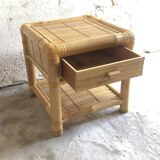 Bamboo nightstand, bamboo bedside table, side table, decoration