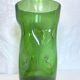 Vase cylindrique en verre soufflé à la main vert par Vetrerie Empolesi, Italie
