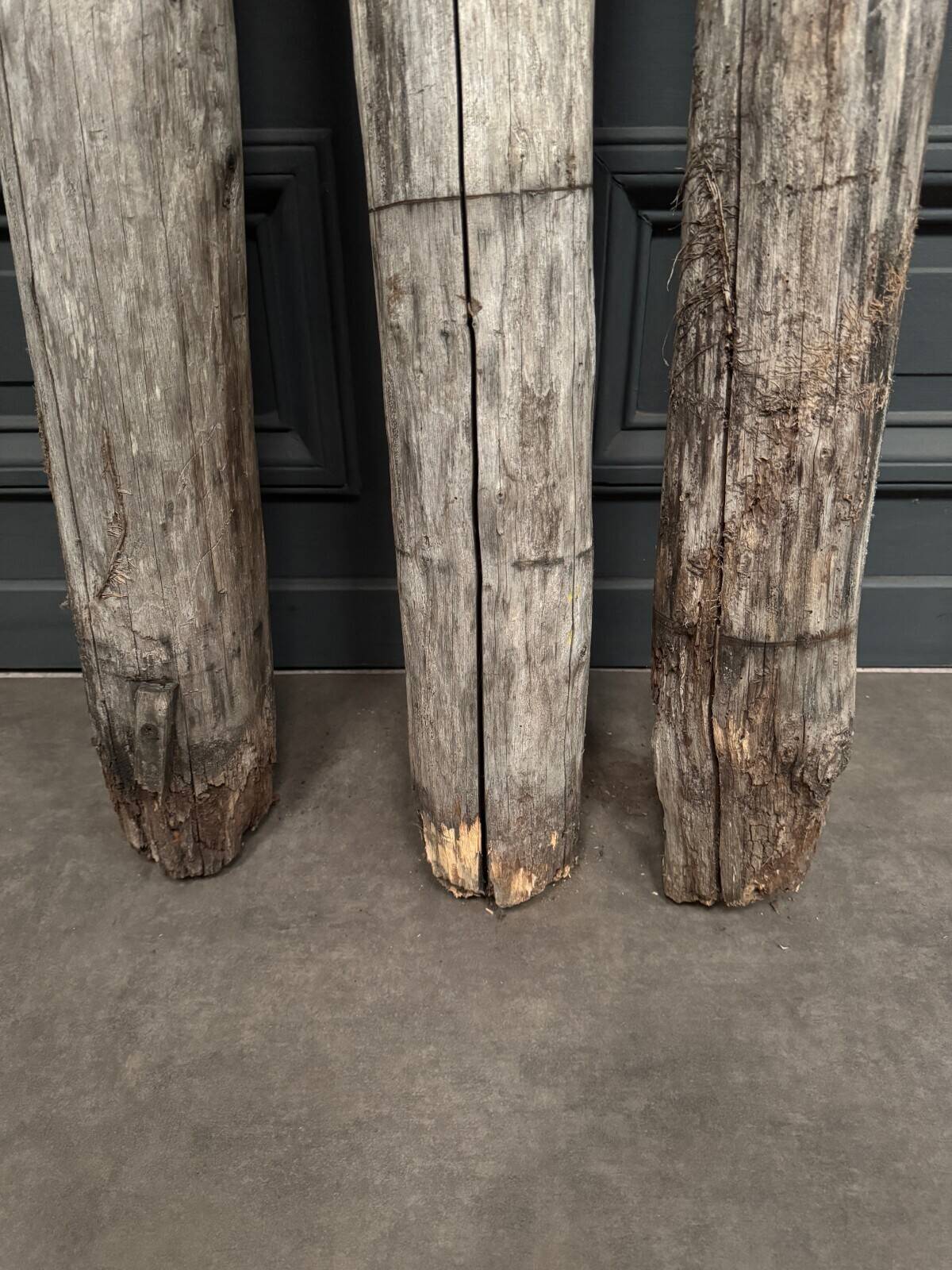 3 wooden folk art totems representing the three wise men, mid-20th century