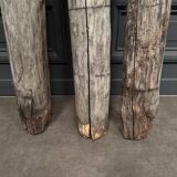 3 wooden folk art totems representing the three wise men, mid-20th century