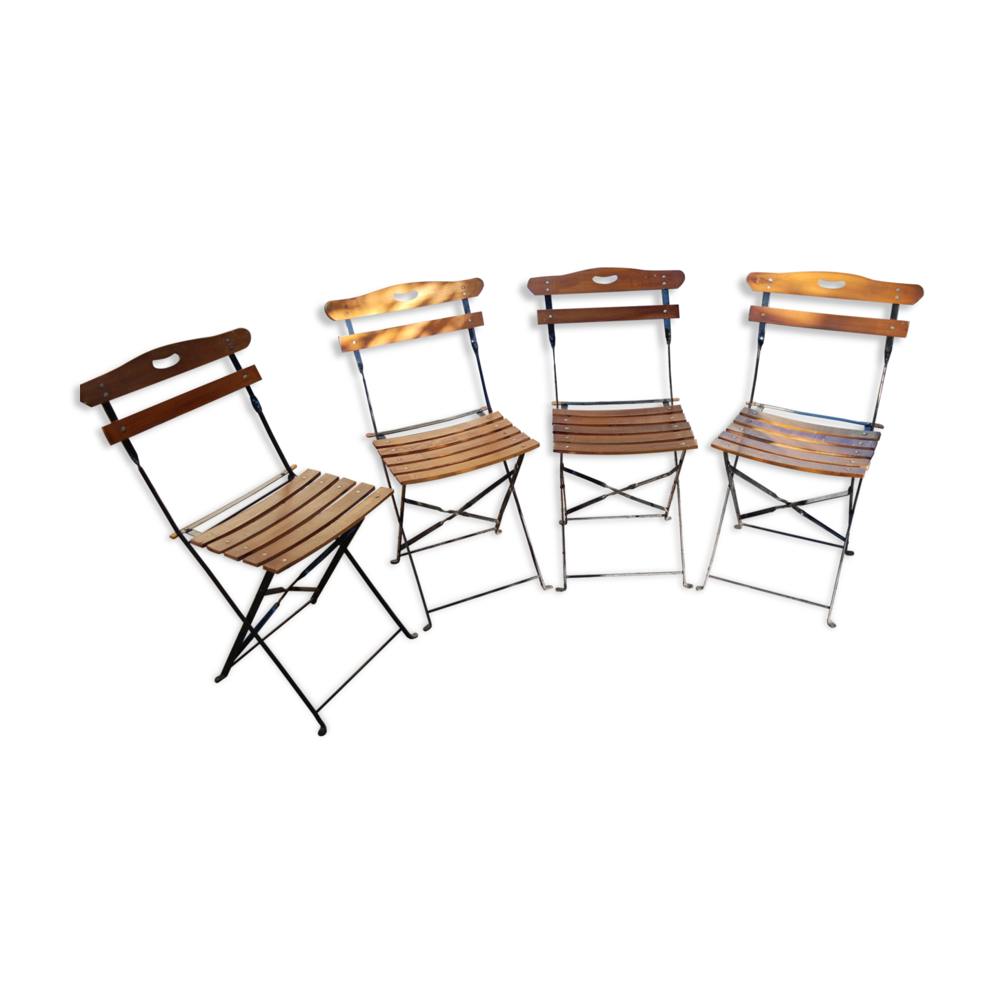 4 folding vintage terrace chairs