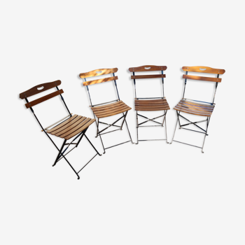 4 chaises de terrasse vintage pliantes
