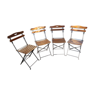 4 chaises de terrasse vintage pliantes