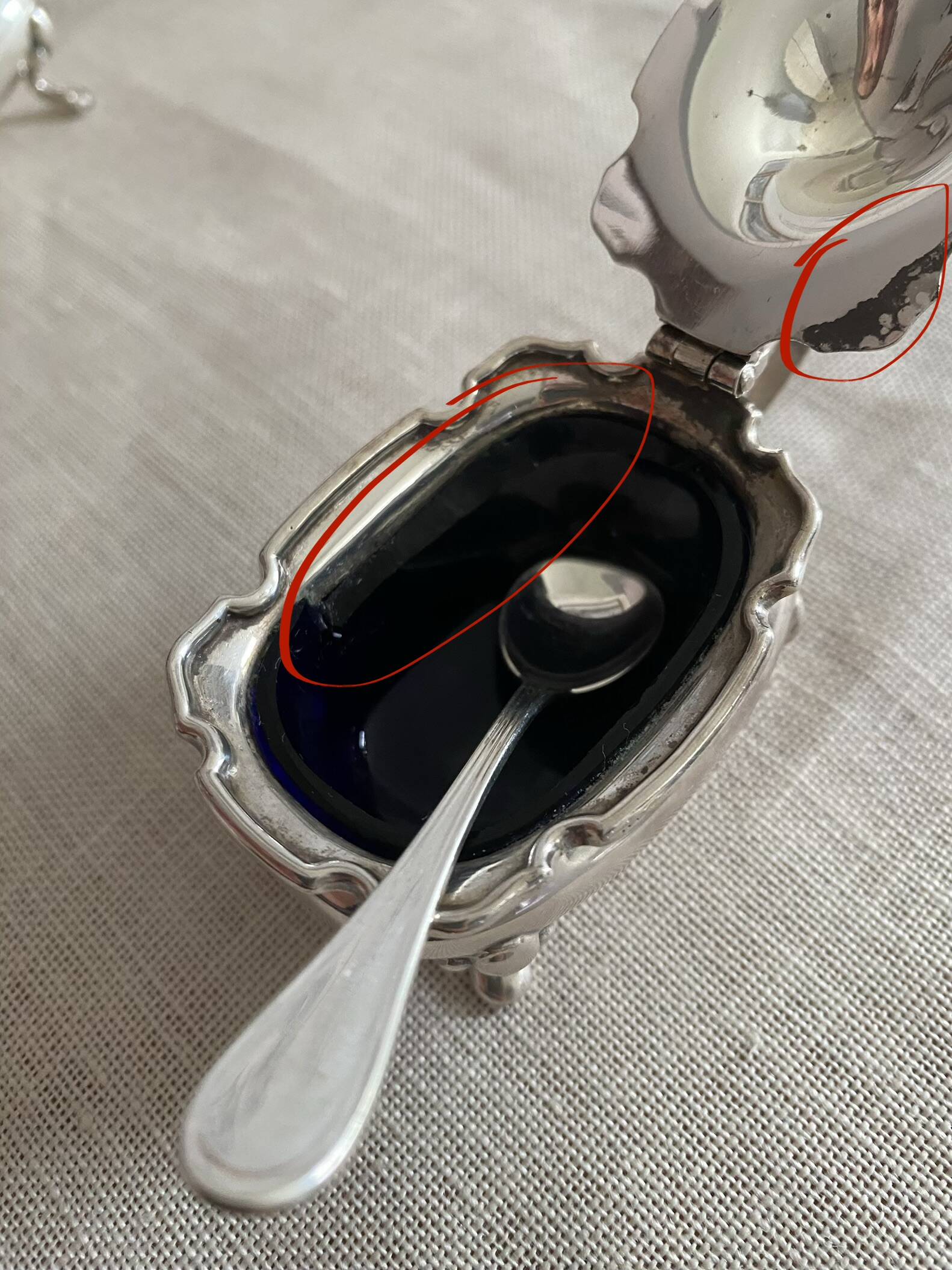 Vintage Mappin & Webb, élégante service à condiments  en métal argenté