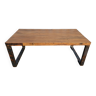 Table industrielle avec plateau bois + piètement métal