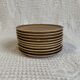 10 dessert plates, Longchamp, 1970, brown