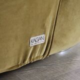 Vladimir Kagan serpentine sofa in velvet for Directional USA 1999