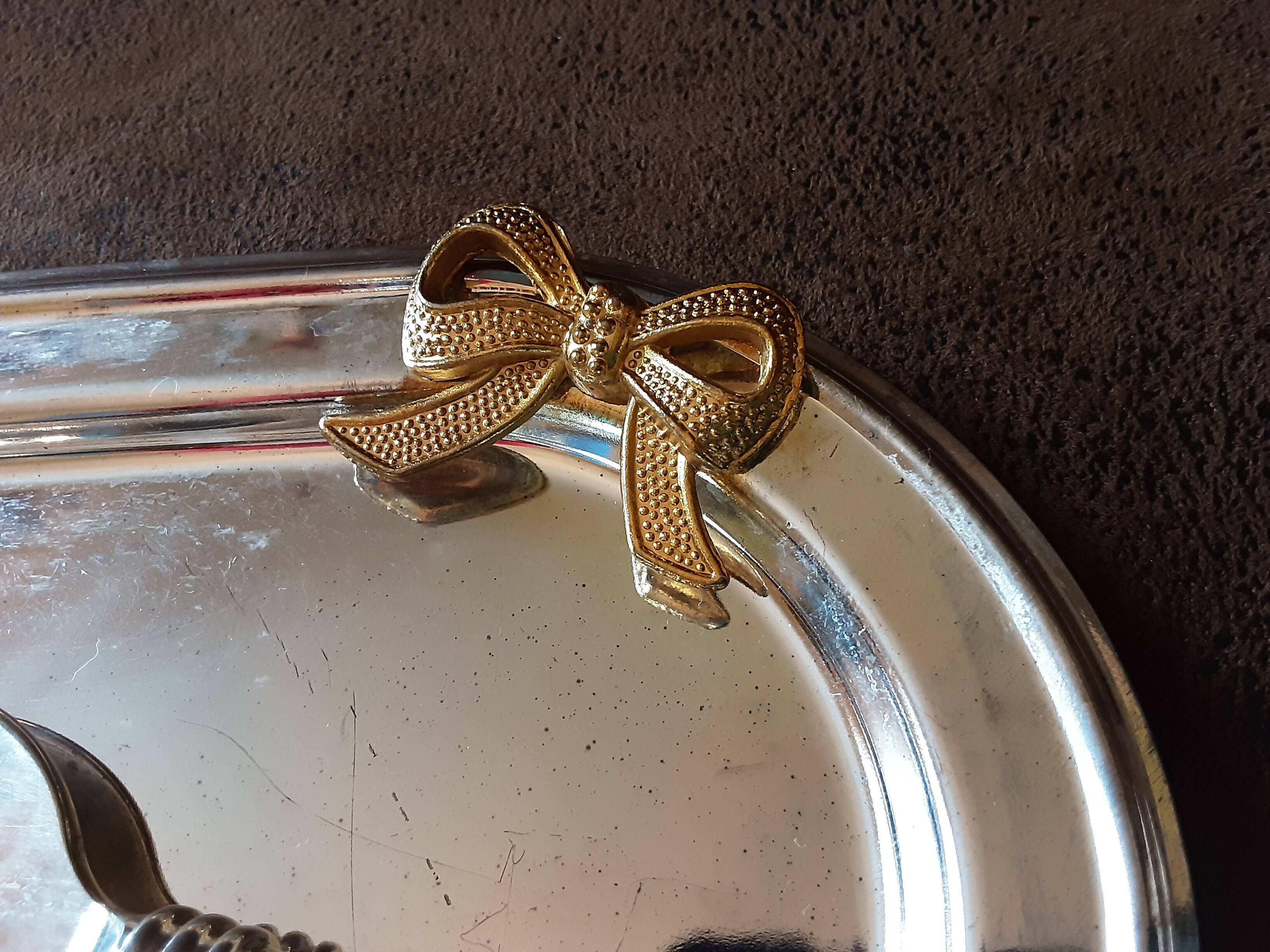 Set of 2 old metal butter dishes