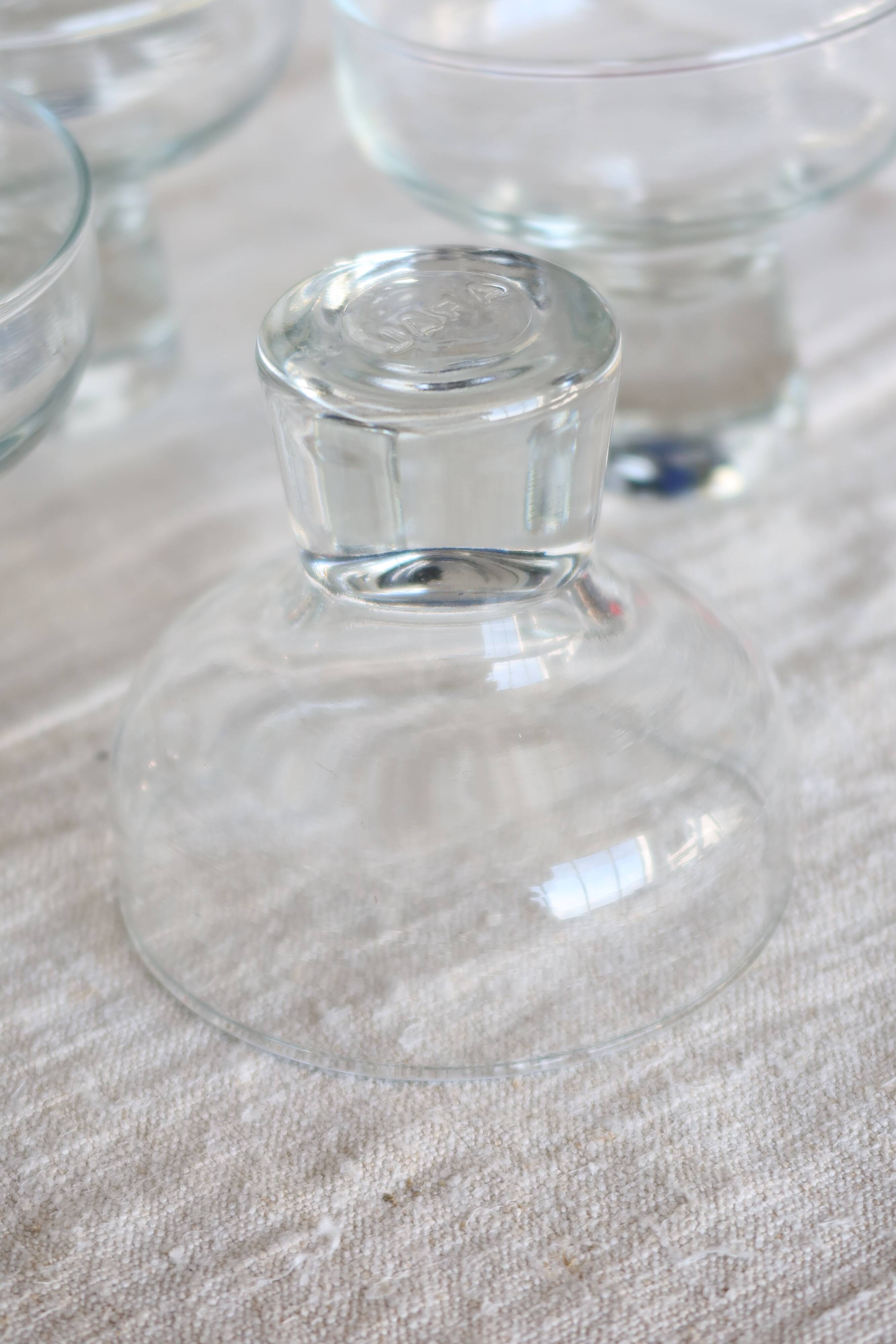 6 vintage water glasses - Thick stem