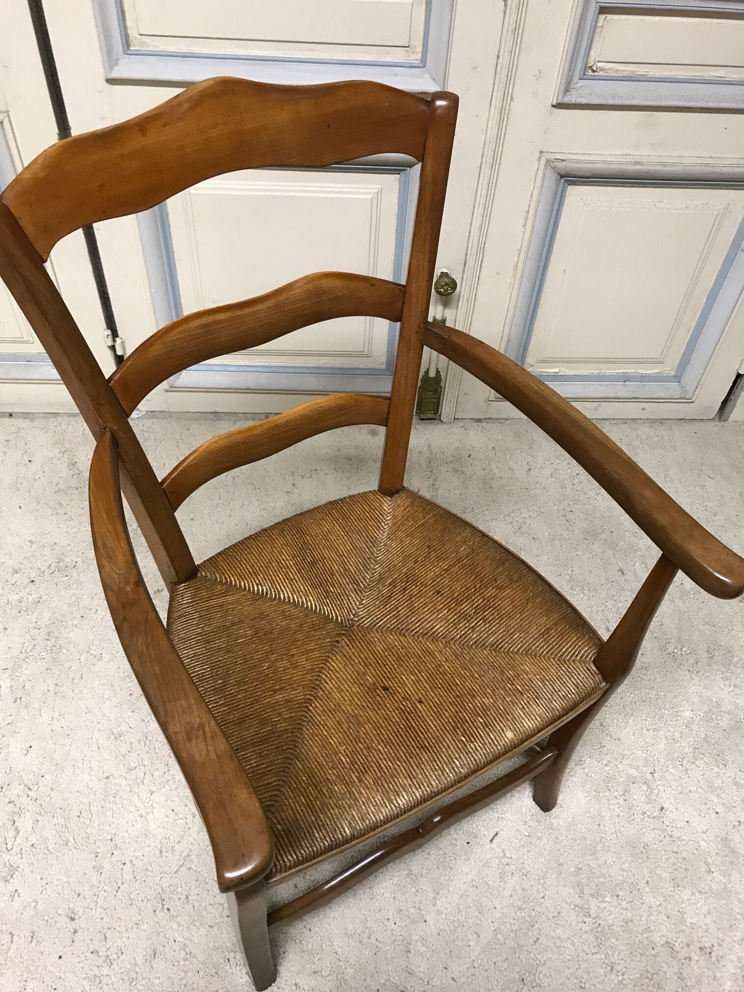 Straw armchair middle XIX