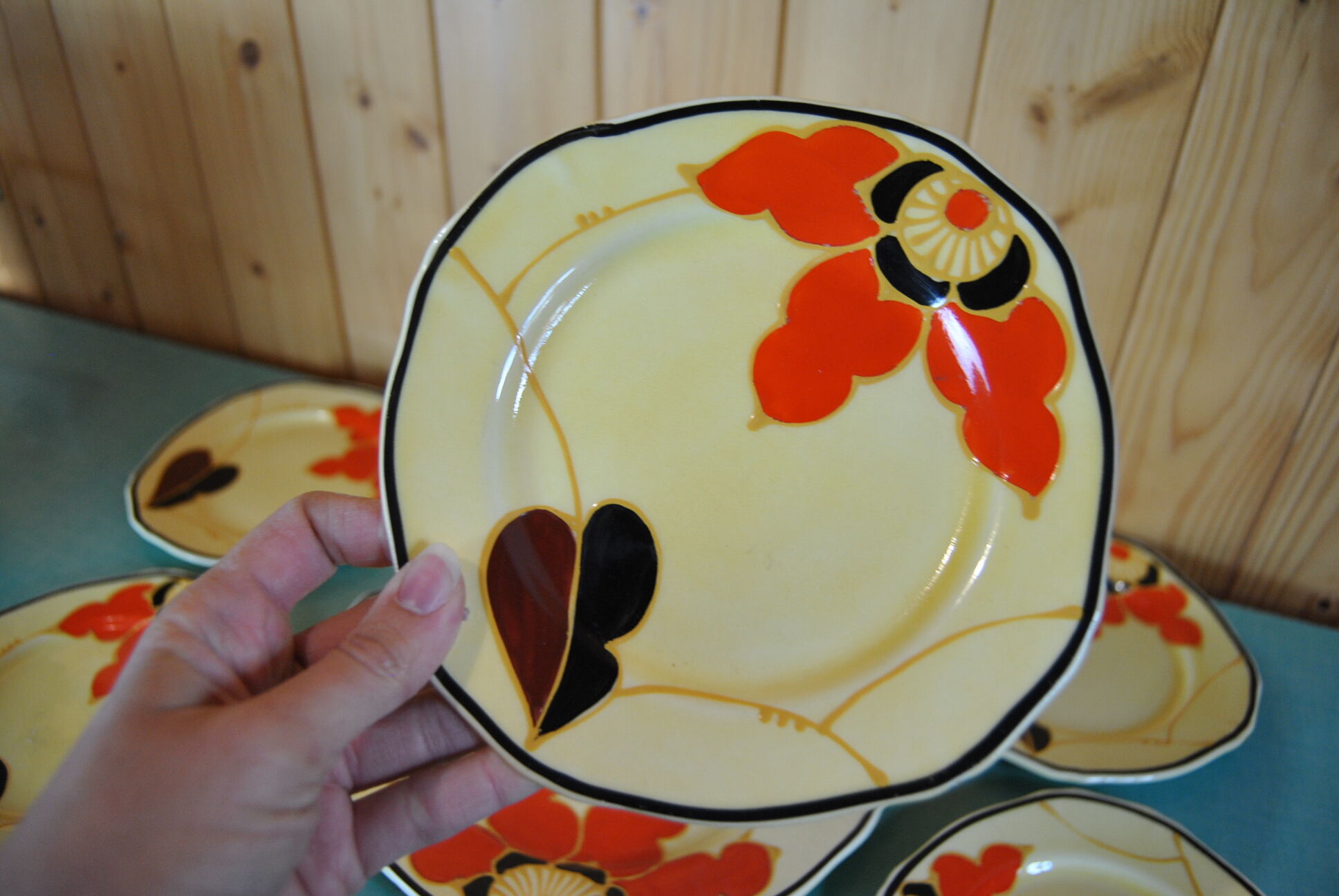 Hand-painted cake set 1960s/70s