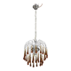 The Amber Crown, Murano Chandelier Amber and Crystal Drops, 1970s