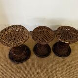Stools "tam tam" in rattan / wicker