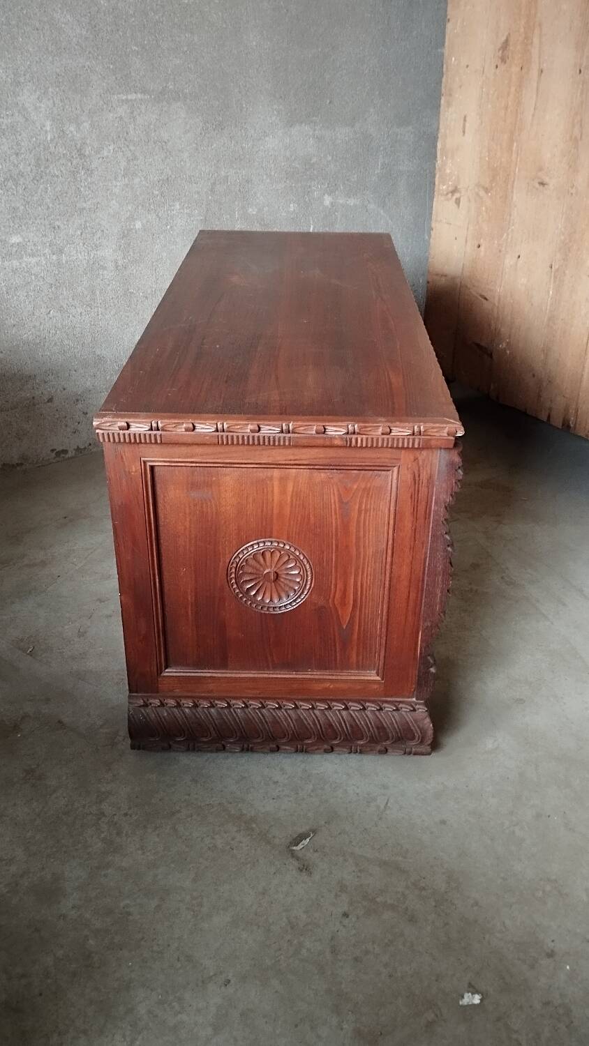 Carved wooden chest