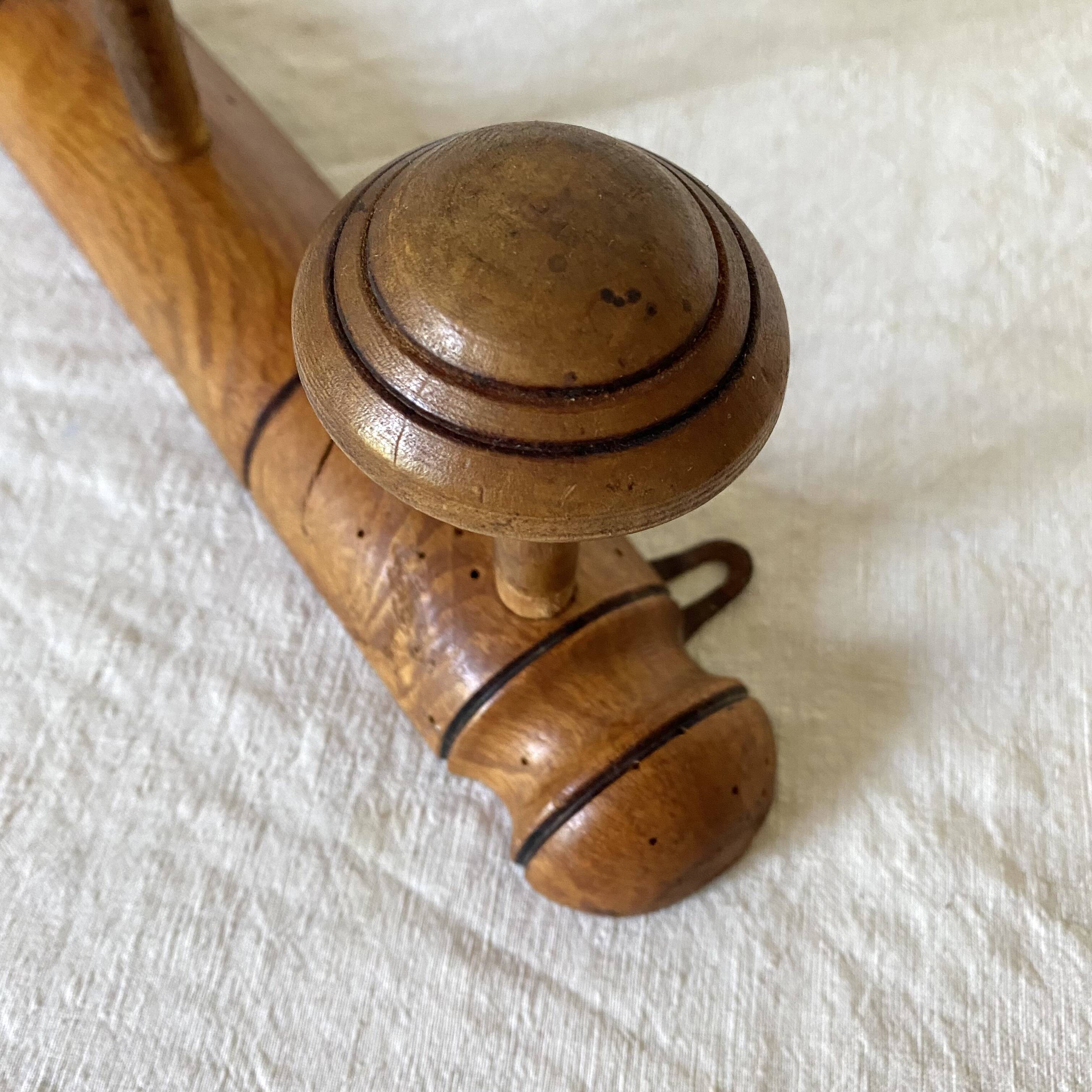 Antique wall coat rack, 3 hooks