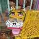 Painted wooden tiger chair