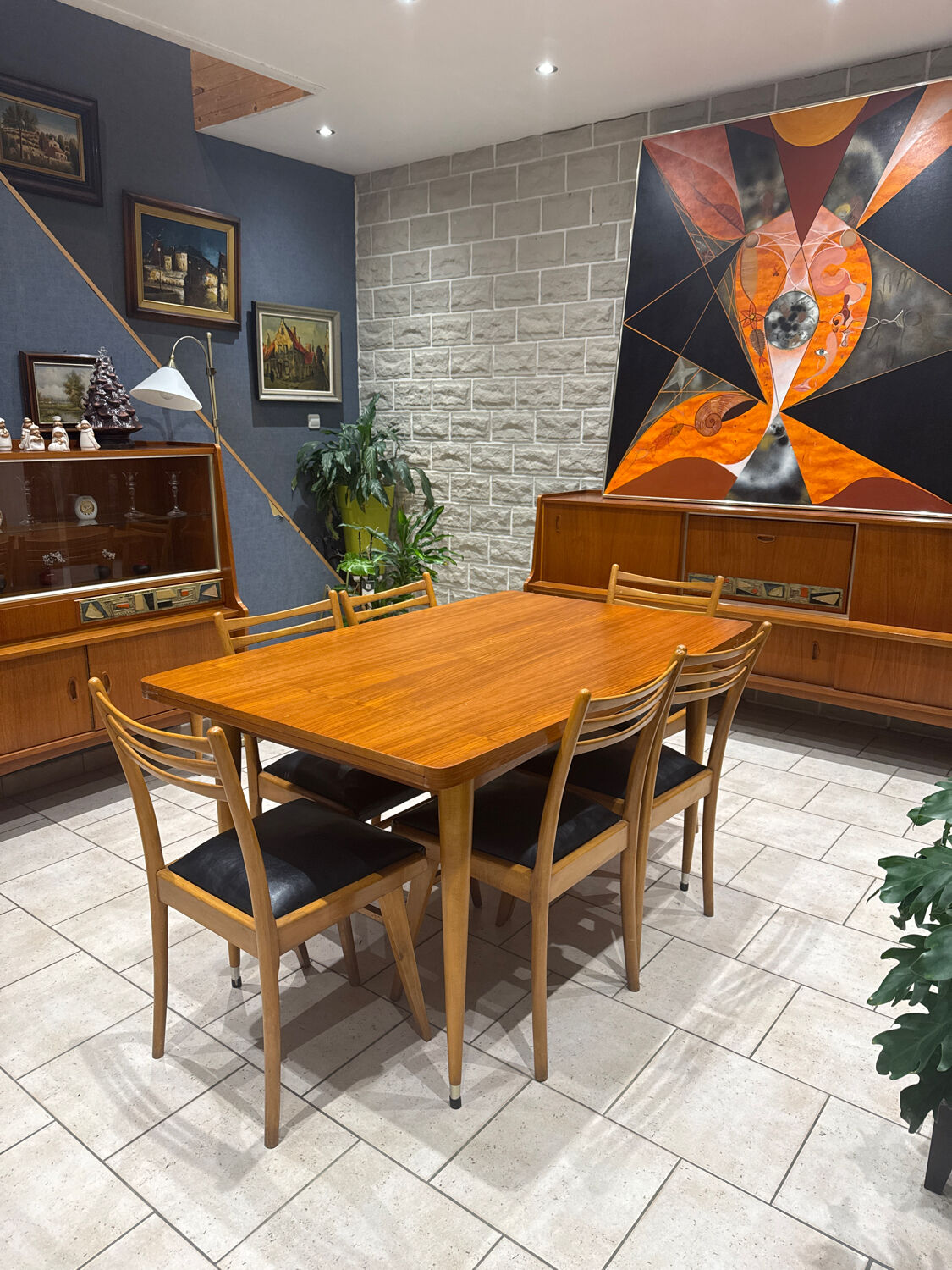 Vintage Scandinavian set – extendable table & 6 chairs