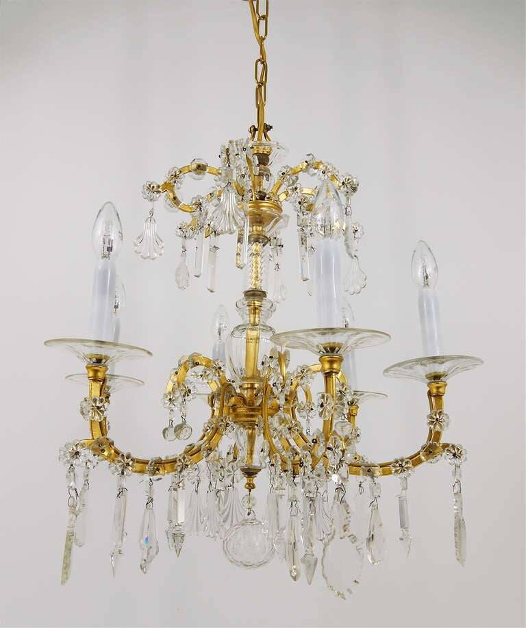 Maria Theresa salon chandelier, baroque Lobmeyr, crystal glass, Vienna, 1940s