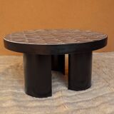 Set of two round and modern Zellige coffee tables