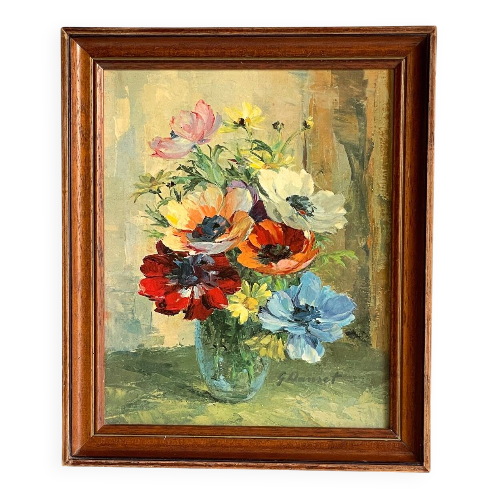 Vintage Painting Bouquet with Anemones