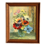 Vintage Painting Bouquet with Anemones