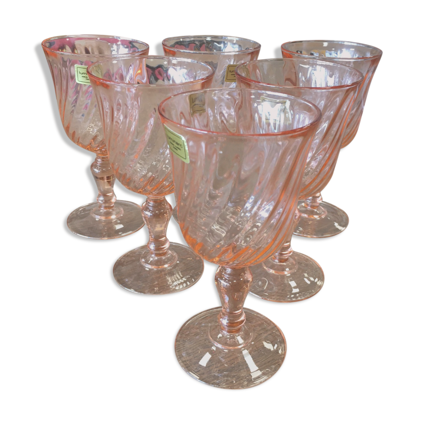 6 Rosaline Luminarc water glasses