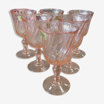 6 Rosaline Luminarc water glasses