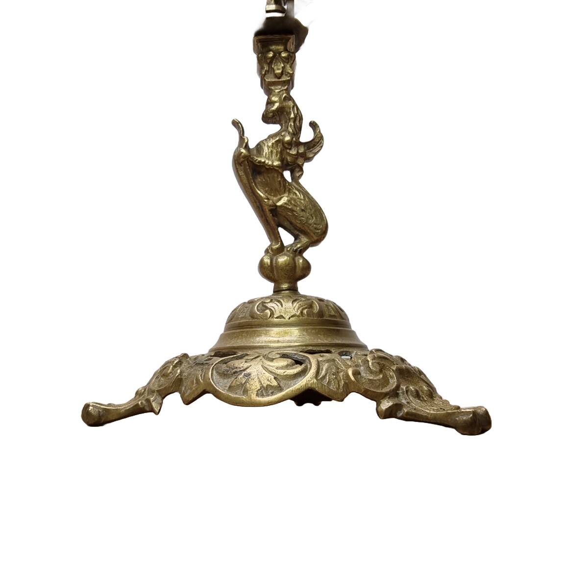 Old Brass Candlestick Dragon, early 1900s