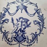 Plat compotier ancien moustiers jules vieillard bourdeux sur socle, fin 19è
