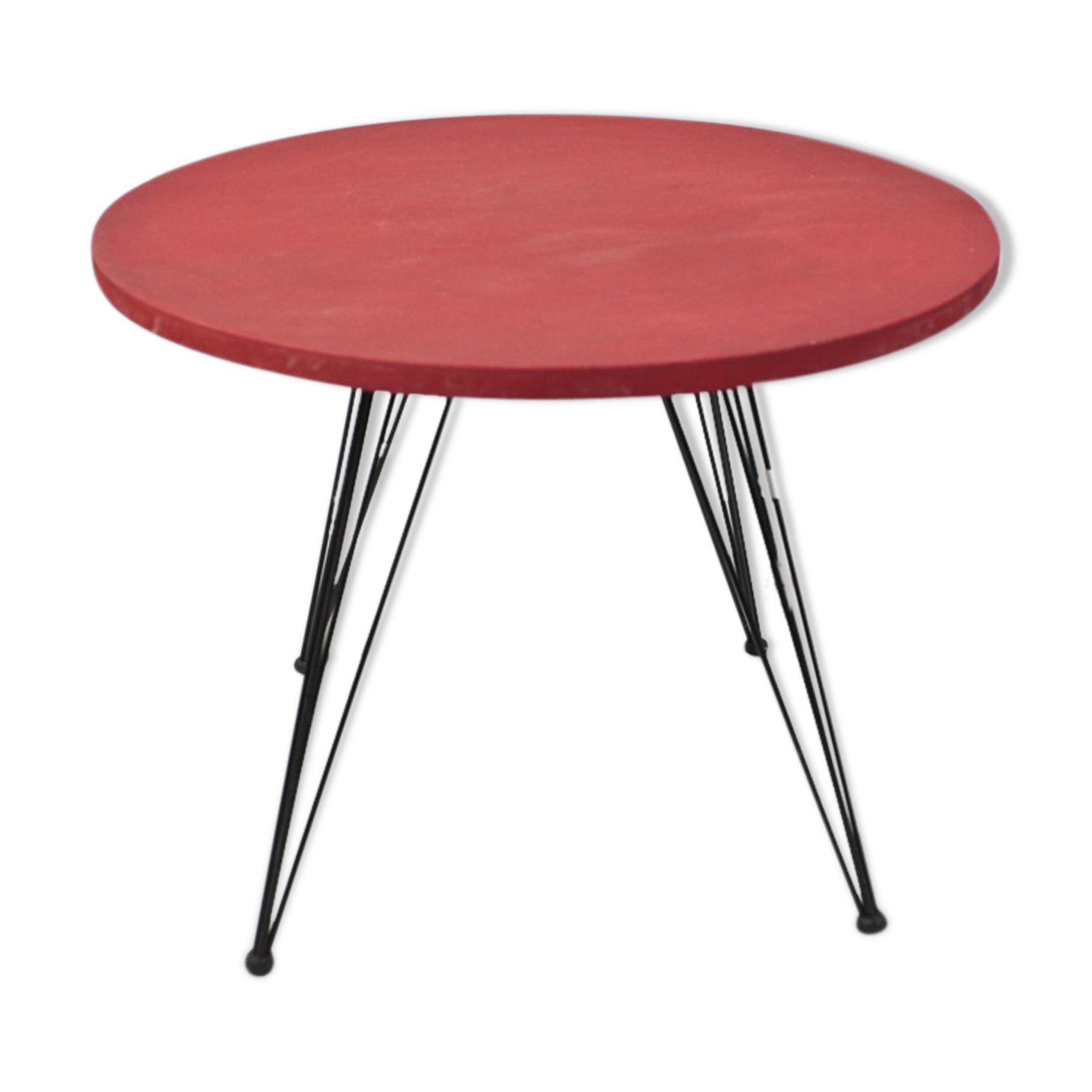Table basse rouge année 50