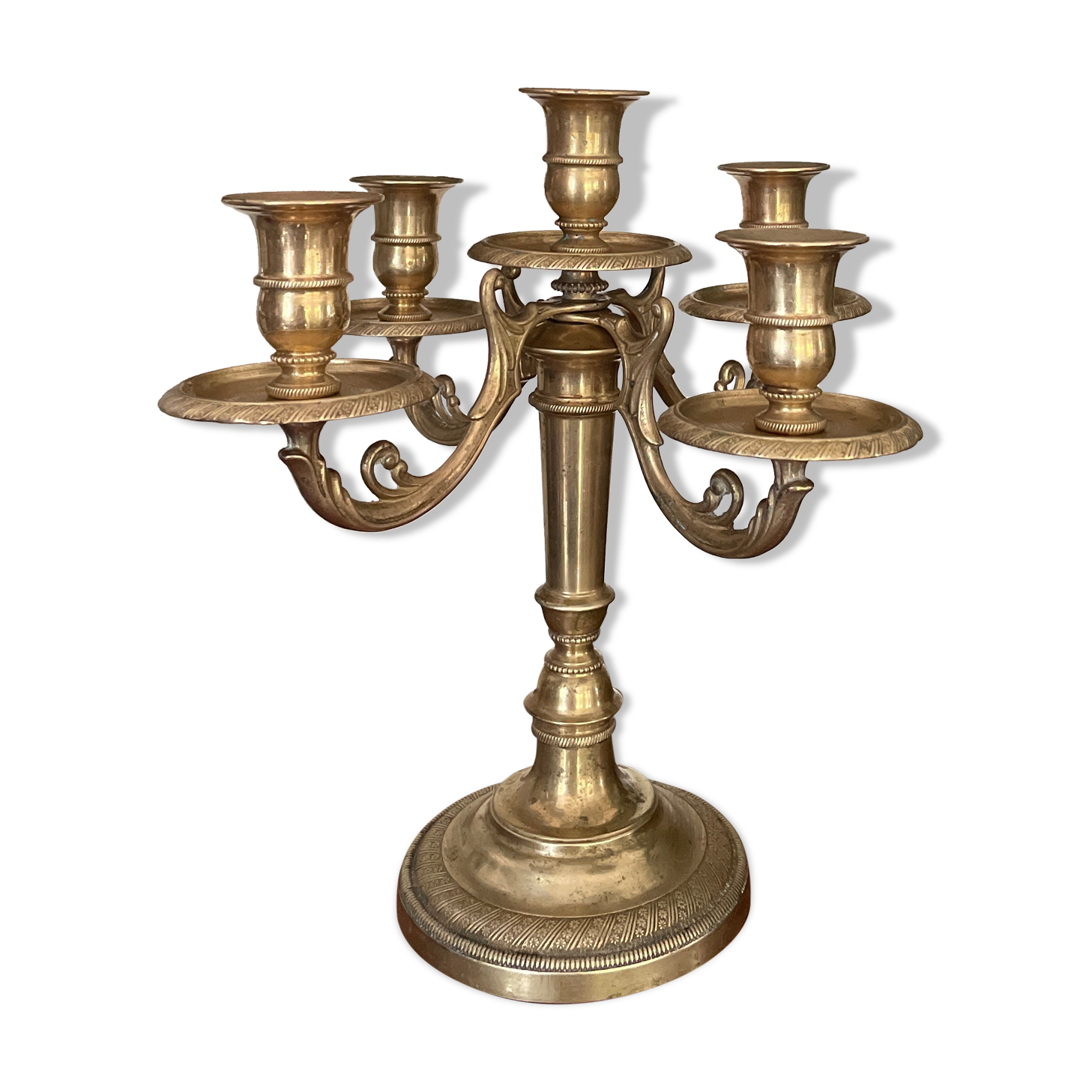 Chandelier in gilded bronze art nouveau