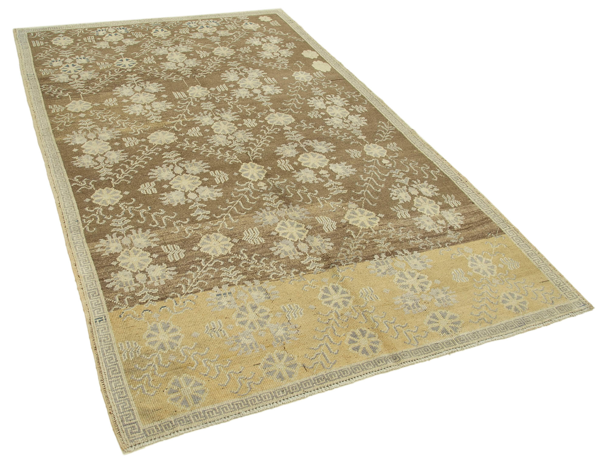 1960s handmade contemporary oriental beige rug 151 cm x 251 cm