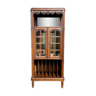 Music cabinet in walnut style Louis XVI