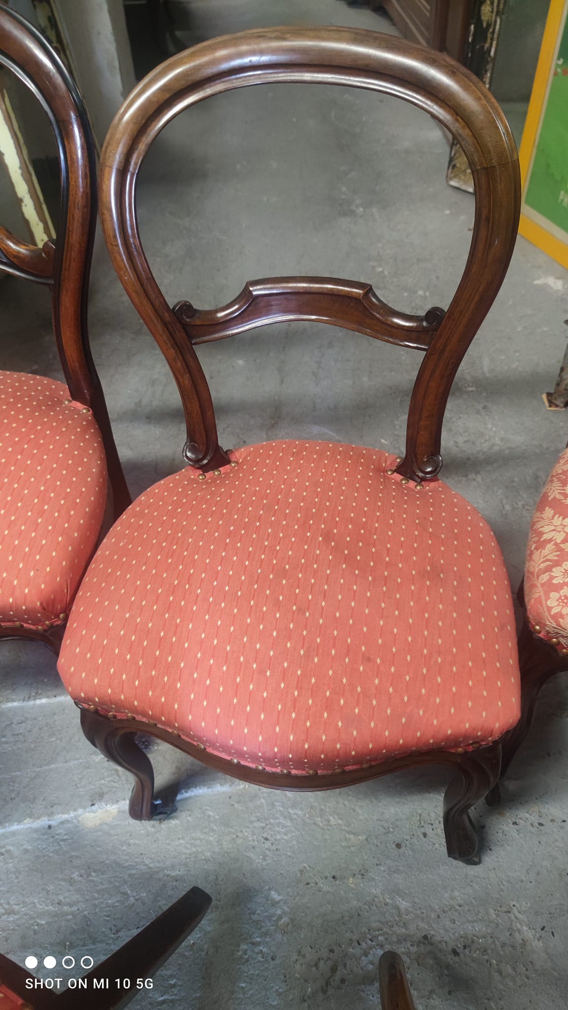 Set of 7 solid walnut chairs circa 1870