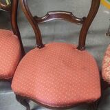 Series of 7 solid walnut chairs circa 1870