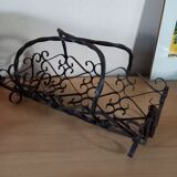 Panier de rangement en fer forgé vintage années 60