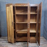 three-door wardrobe in fruitwood veneer, Art Deco style