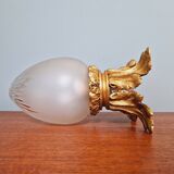 Ceiling light in gilded bronze and crystal globe, early 20th century