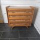 Commode en rotin et bois, années 60